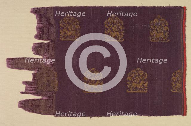 Brocade with Hares, 13th to mid 14th Century. Creator: Unknown.