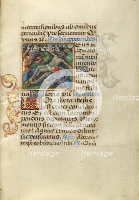 Christ Nailed to the Cross; Poncher Hours, about 1500. Creator: Master of Cardinal Bourbon.