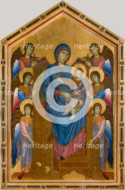 Maestà (Madonna and Child in Majesty Surrounded by Angels), Between 1275 and 1300. Creator: Cimabue, Giovanni (ca 1240-1302).