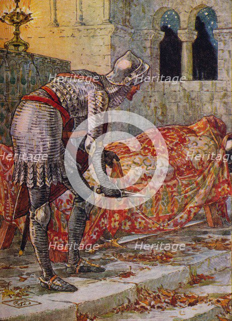 'Sir Lancelot in the Chapel Perilous', 1911.  Artist: Walter Crane.