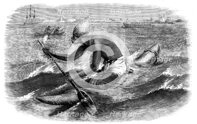 Sketches in India - the Catamaran Postman, 1858. Creator: Unknown.