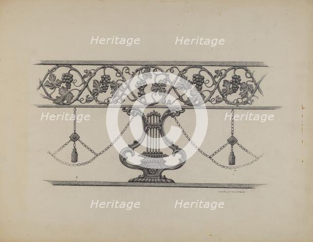 Cast Iron Fencing, c. 1937. Creator: Charlotte Angus.
