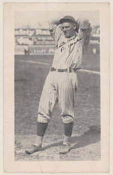 Waite Hoyt, P. Yanks, from Baseball strip cards (W575-2), ca. 1921-22. Creator: Unknown.