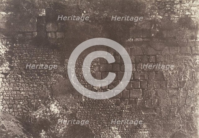 Jérusalem, Enceinte du Temple, Détails de l'appareil de la piscine probatique, 1854. Creator: Auguste Salzmann.