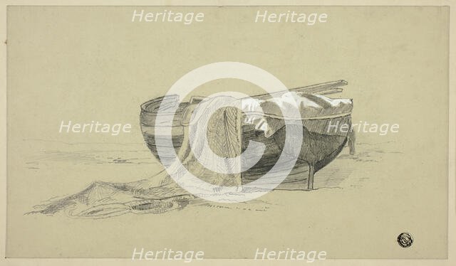 Fishing Boat on Shore, c.1878. Creator:  J. K. Rutter.