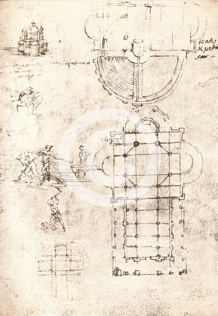 Drawing of churches, c1472-c1519 (1883). Artist: Leonardo da Vinci.