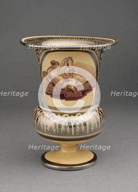 Vase (part of a Garniture of 5 Vases), Leeds, c. 1820. Creator: Unknown.