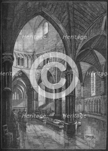 Interior of the Temple Church, London, 1905. Artist: Lancelot Speed.
