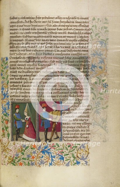 An Exchange of Letters between Euryalus and Lucretia, about 1460-1470. Creator: Unknown.