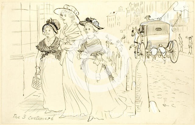 The Three Customers, n.d. Creator: Randolph Caldecott.