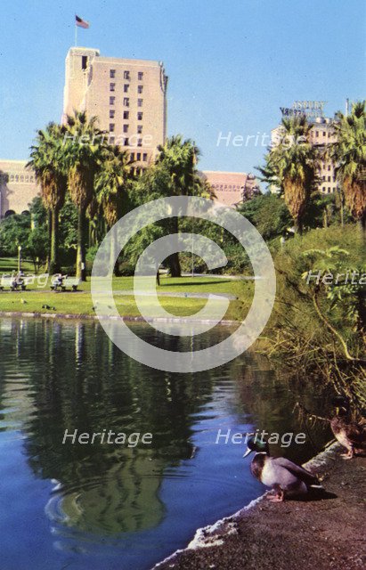 The Elks Club From MacArthur Park, Los Angeles, California, USA, 1953. Artist: Unknown