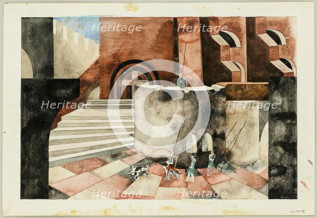 Stage design for the Tragedy Die Nibelungen by Friedrich Hebbel, ca 1934. Creator: Müller, Traugott (1895-1944).