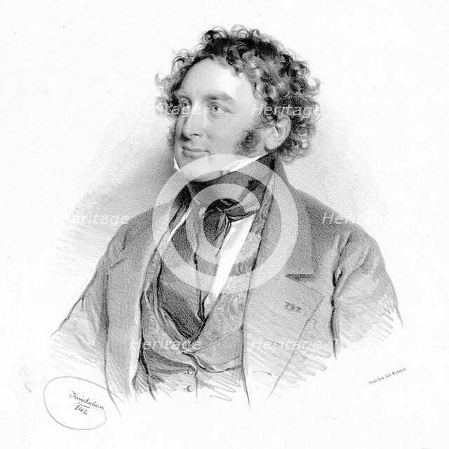 Portrait of the composer and harpist Nicolas-Charles Bochsa (1789-1856), 1842. Creator: Kriehuber, Josef (1800-1876).