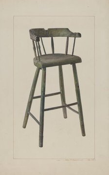 Baby High Chair, 1938. Creator: John Swientochowski.