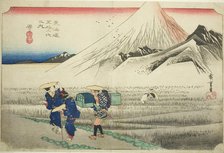 Hara: Mount Fuji in the Morning (Hara, asa no Fuji), from the series "Fifty-three..., c. 1833/34. Creator: Ando Hiroshige.