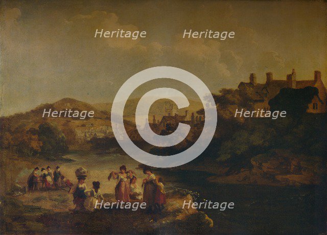 'Women Washing Clothes in a Welsh Stream', 1790. Artist: Julius Caesar Ibbetson.