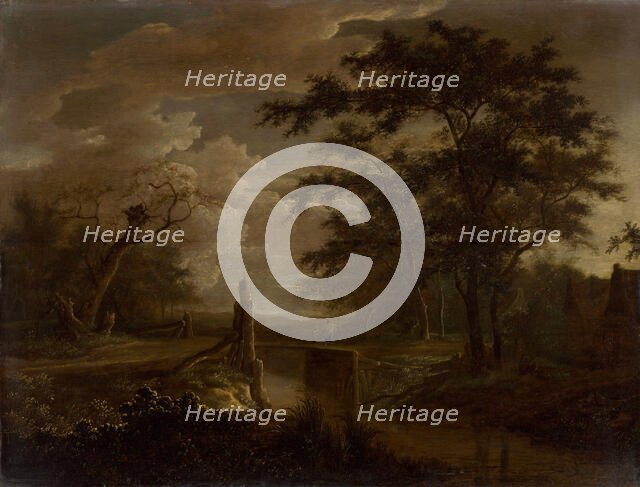 Landscape with River and Bridge, last third 17th century. Creator: Adriaen Hendricksz. Verboom.