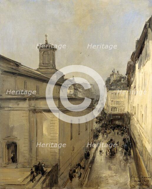 View of the Church of Notre Dame de Lorette and the Rue Fléchier, Paris, c.1860-c.1900. Creator: Antoine Vollon.