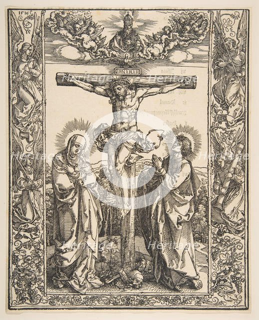 Christ on the Cross between the Virgin and Saint John, 1516. Creator: Albrecht Durer.