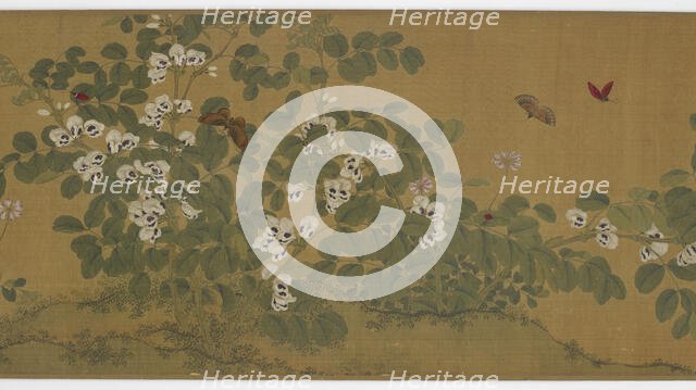 Broad Bean Flowers and Butterflies, Ming dynasty, 15th century. Creator: Unknown.