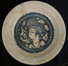 Dish with a Portrait of a Man, Northwestern Iran, 17th century. Creator: Unknown.