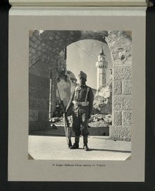 A Sudan Defence Force sentry in Tripoli, 1943. Creators: Colonial Office, Unknown.