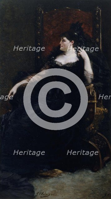 Portrait of the opera singer Gabrielle Krauss (1842-1906), 1883. Creator: Clairin, Georges (1843-1919).