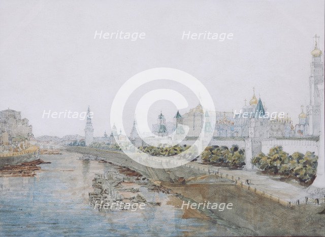 View of the Kremlin from the Moskvoretsky Bridge, 1851.