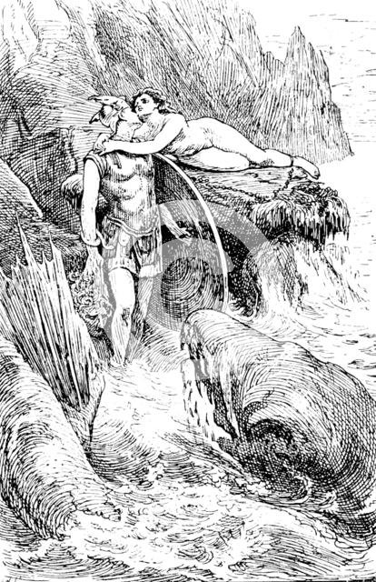 Sketches from the Picture Exhibitions: "Perseus", C. N. Kennedy - New Gallery, 1890.  Creator: Carl Hentschel.