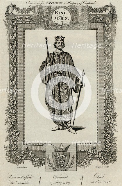 'King John', (1166-1216), c1787. Artist: Unknown.