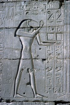 Relief showing Thoth, The Ramesseum, Temple of Rameses II, Luxor, Egypt, c1300 BC. Artist: Unknown