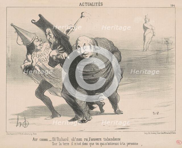 Air connu: Oh! Richard, Oh! Mon roi ..., 19th century. Creator: Honore Daumier.