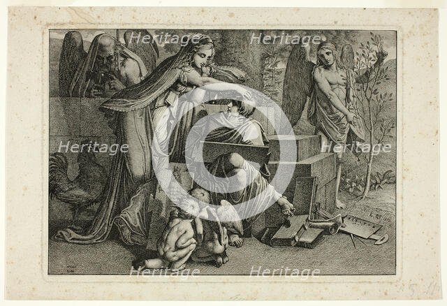 Allegory of Art: A Youth Inspired by the Spirit of Art, 1810. Creator: Carl Russ.