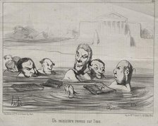 Actualities (No. 120): A Minister returns to the water, 1851. Creator: Honoré Daumier (French, 1808-1879).