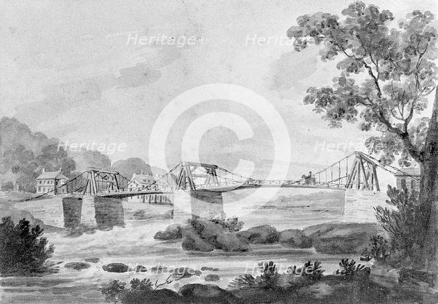 The Falls of the Schuylkill and Chain Bridge, 1811-ca. 1813. Creator: Pavel Petrovic Svin'in.