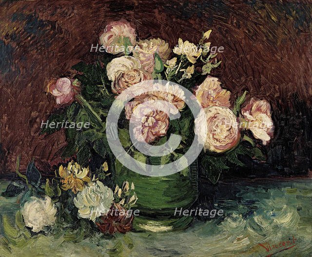 Roses and Peonies, 1886. Creator: Gogh, Vincent, van (1853-1890).