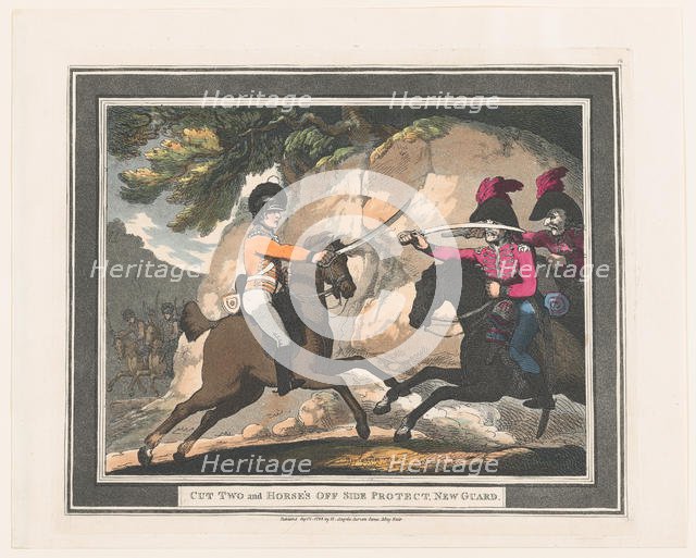 Cut Two and Horse's Off Side Protect, New Guard, September 1, 1798., September 1, 1798. Creator: Thomas Rowlandson.