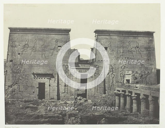 Drômos et Philônes, Grand Temple d'Isis à Pilônes; Nubie, 1849/51, printed 1852. Creator: Maxime du Camp.