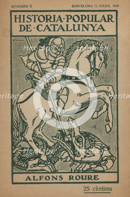 Cover of the illustrated book No.10 of July 12, 1919 of 'Història Popular de Catalunya' (Popular …