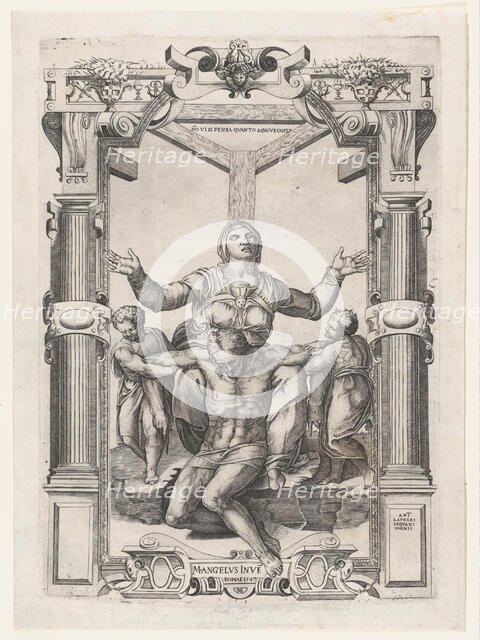 Pietà with Angels in Front of the Cross, 1547., 1547. Creator: Nicolas Beatrizet.