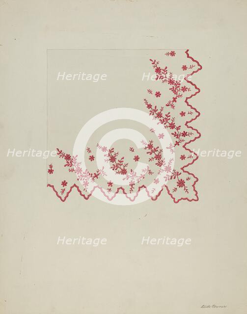 Handkerchief, c. 1937. Creator: Edith Towner.