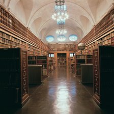 Interior view of the library of the monastery of Montserrat.