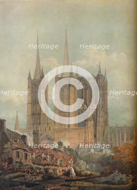 Lincoln Cathedral, 1794, (1921). Artist: Unknown