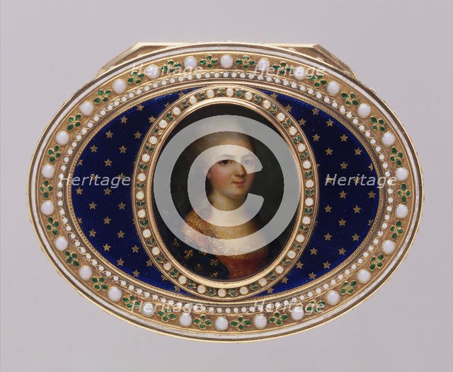 Snuffbox with portrait of a member of the French royal family, probably a daughter of Louis XV, 1783 Creator: Joseph Etienne Blerzy.
