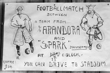 Football match poster, Hammerfest, northern Norway, 1929. Artist: Unknown