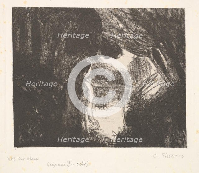 Bather, Evening, 1897. Creator: Camille Pissarro.