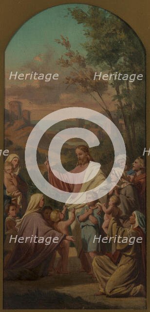 Esquisse pour l'église Saint-Louis-en-l'Ile : Laissez venir à moi les petits enfants., 1862. Creator: Charles Emile Hippolyte Lecomte-Vernet.
