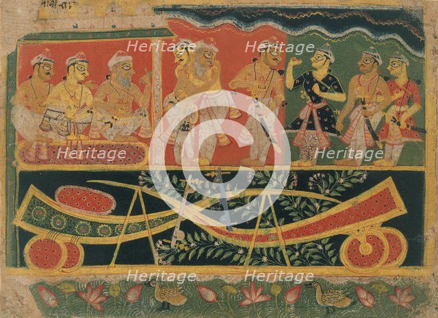 Nanda and Vasudeva: Page from a Dispersed Bhagavata Purana..., ca. 1520-30. Creator: Master of the Dispersed Bhagavata Purana.