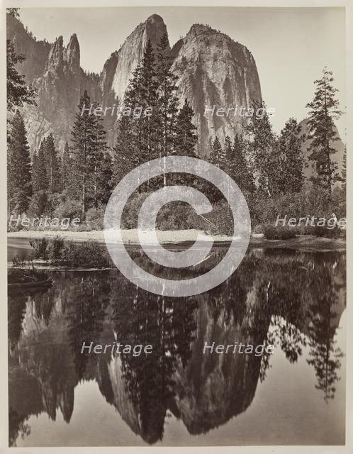 Cathedral Rocks and Reflections, Yosemite, 1864. Creator: Charles Leander Weed (American, 1824-1903).