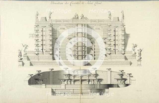Grand Cascade of Saint-Cloud, facade. Creator: Jean-Baptiste-Alexandre Le Blond.